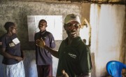 Albert Mukalay, a Concern Hygiene Promoter in Tanganiyka province (DRC), holds a training session with Animateurs in Katchumbuyu. Photo: Kieran McConville/ Concern Worldwide.