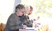 Adjudicators in Lecture Theatre at Concern Debates semi-final at King's Inns Photo: Concern Worldwide / 2016