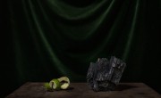 Pictured is some orange peel and a charcoal lump. Estella is part of Gbadengue village seed group, which receives seeds, tools and advice from Concern. Photo: Chris de Bode