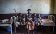 Isabelle and her sons, who are all are acutely malnourished. Photo: Chris de Bode