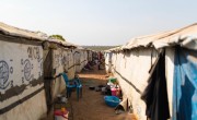 Communal shelters built by Concern in the PoC of Juba, South Sudan. Photo: Steve De Neef