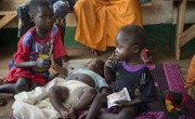 Around 40 mums with their babies and young children attend a weekly health screening at Bekadili Health Facility. Photo: Chris de Bode
