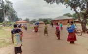People observe social distancing and wash their hands before receiving distributions in Kasai Province, DRC. Photo: Elysée Muadi Nyembwe