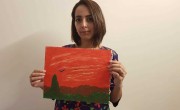Kanwal with her artwork, Pakistan