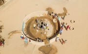 Aerial views of the village of Zardana and the well. 