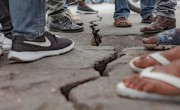 The crack caused by the earthquake in Goma after the volcanic eruption
