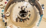 Aerial views of the village of Zardana and the well. Photo: Ollivier Girard