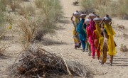 Sharjeel Arif/Black Box Sounds 2017. Community women carrying water in mud pots from the communal well.Umerkot district, Sindh province, Pakistan.