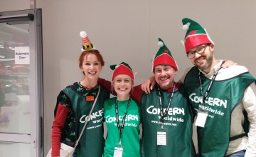 Supporters helping collect money at Christmas at a local supermarket