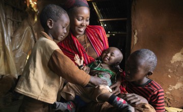 After Nasibo Asuran gave birth to her eight-month-old daughter, Ramah – a Concern trained community health volunteer – was sent to ensure that her baby had a healthy start to life. Kenya. Photo: Peter Caton/Concern