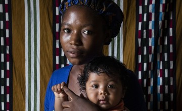 Naomi Kpehyou and her son, John, who have benefitted from Concern. Photo: Nora Lorek