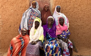 Women from the village of Agaye who have made 600 bars of soap in the past three months to help improve hygiene in the community. Photo: Darren Vaughan