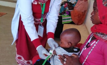 Nutrition staff screening for malnutrition at a Concern nutrition facility. Photo: Concern Worldwide
