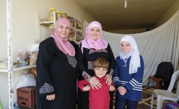 Bushra with her two children, Nadia and Abdul, and her mum Dalia. Photo: Darren Vaughan