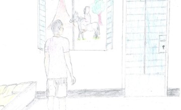 Kouguer's drawing from his room in the Sila Province, Chad