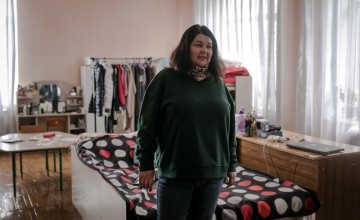 Mariya* is now living in what was a day care centre with her daughter. “I didn’t take much, only this luggage which is quite small, and a little bag.”