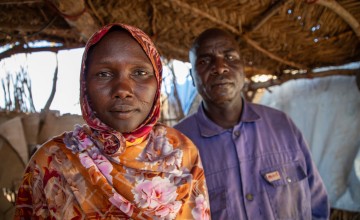 Bahar and Arafa in their camp in Chad