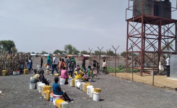 People in South Sudan at a borehole