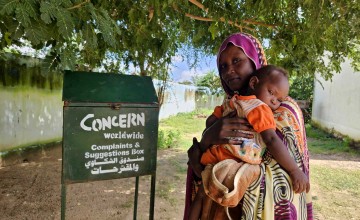Dahabeeja Hamad (29) has one child. They are from Nyala, South Darfur. They arrived at Aardamatta Camp in 2022. Photo: Concern Worldwide