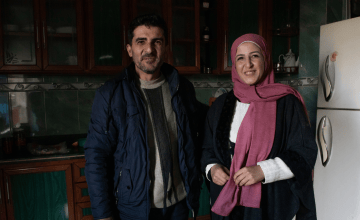 Ghalia* and Youssef* had attended eight PSS sessions, where they were then identified to take part in six positive parenting sessions. Their children then attended eight sessions specifically aimed at children. Photo: Gavin Douglas/Concern Worldwide