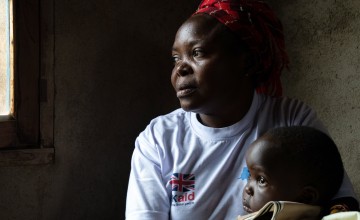Aldegonde is happy that her son Japhet now has improved energy and mobility Photo: Eugene Ikua/Concern Worldwide