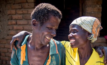 Smart Minezhi and his wife of 40 years Mage Smart from Malawi. Smart is a role model to a lot of families because of the way he supports his wife. Photo: Kieran McConville / Concern Worldwide.
