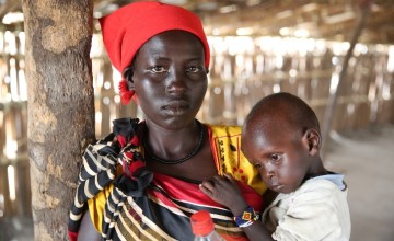 *Khadra and her two year old daughter, *Jamilah, being screened by staff of Nile Hope, a South Sudanese NGO being supported by Concern Worldwide. They are hiding out on an island deep in the swamps of Unity State. *Jamilah is severely malnourished.