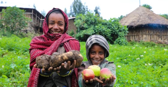 Mehamed and his brother in Ethiopia. Photo: Jennifer Nolan/Concern Worldwide.
