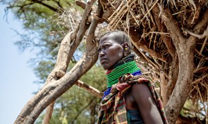 Ewalan Mojong moved to Kangalita village to grow maize after Concern helped to desilt a local canal, providing irrigation for the land - as part of a drought response and resilience-building programme in Turkana, Kenya. By using water from the canal for irrigation, farmers are able to conserve their agro-systems by saving water and maximizing yields towards climate change adaptation.