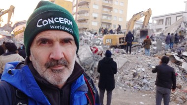 Concern&#039;s Kieran McConville in Adiyaman, Turkey, shortly after the earthquake struck.