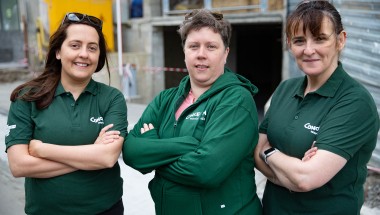 Louise Carroll, Deirdre Delaney, and Paula Donohoe, Concern members of the Joint Emergency Response in Ukraine. Photo: Kieran McConville/Concern Worldwide