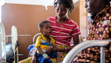 Parents with child in hospital