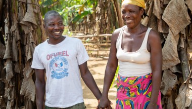 Rebecca Dolley with her husband Jeremiah in Nakai Town. The couple have four children together. Photo: Gavin Douglas / Concern Worldwide