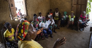 A Mothers' Group Training Session with Ousmah and Korpo, Liberia. Photo: Nora Lorek