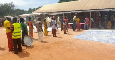 Concern distribute food in a conflict affected community in Ouaka, CAR