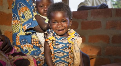 Two year old Nambana Estella at the Concern-supported health centre in Boyali, Central African Republic. She was treated successfully for vomiting, diarrhea and malnutrition. Photo: Kieran McConville