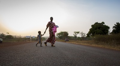 Two year old Nambana Estella at the Concern-supported health centre in Boyali, Central African Republic. She was treated successfully for vomiting, diarrhea and malnutrition. Photo: Kieran McConville / Concern Worldwide