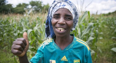 Magrete is an enthusiastic supporter of conservation agriculture in Mangochi District, Malawi, where dramatic increases in crop yields have been reported. Photo: Kieran McConville / Concern Worldwide