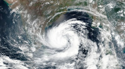 A satellite image of Cyclone Amphan over the Bay of Bengal on Sunday. Credit: NASA, via Associated Press