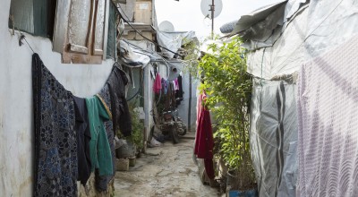 Informal tented settlement in North Lebanon