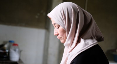 50-year-old Maha was a primary school teacher in Syria before she fled to Lebanon in 2014. She is attending a 12-week women’s group organised by Concern to discuss their shared experiences. Photo: Darren Vaughan