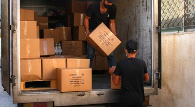 Our local programme partner delivers vital food rations to Syrian families living in informal refugee settlements in Jordan. Photo: Act for Peace/Jordan