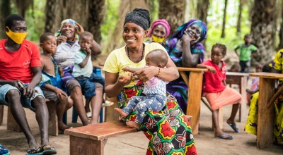 A Community Dialogue session is held monthly in Masokoray Community and facilitated by Concern BLN Officer Salamatu Magdalene. Photo: Michael Duff/Concern Worldwide