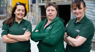 Louise Carroll, Deirdre Delaney, and Paula Donohoe, Concern members of the Joint Emergency Response in Ukraine. Photo: Kieran McConville/Concern Worldwide