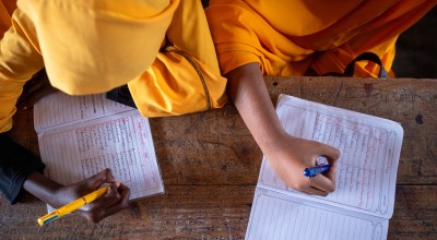 Students using school materials provided by Concern at Wiil Waal School in Mogadishu. (Photo: Mustafa Saeed/Concern Worldwide)