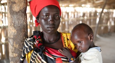 *Khadra and her two year old daughter, *Jamilah, being screened by staff of Nile Hope, a South Sudanese NGO being supported by Concern Worldwide. They are hiding out on an island deep in the swamps of Unity State. *Jamilah is severely malnourished.